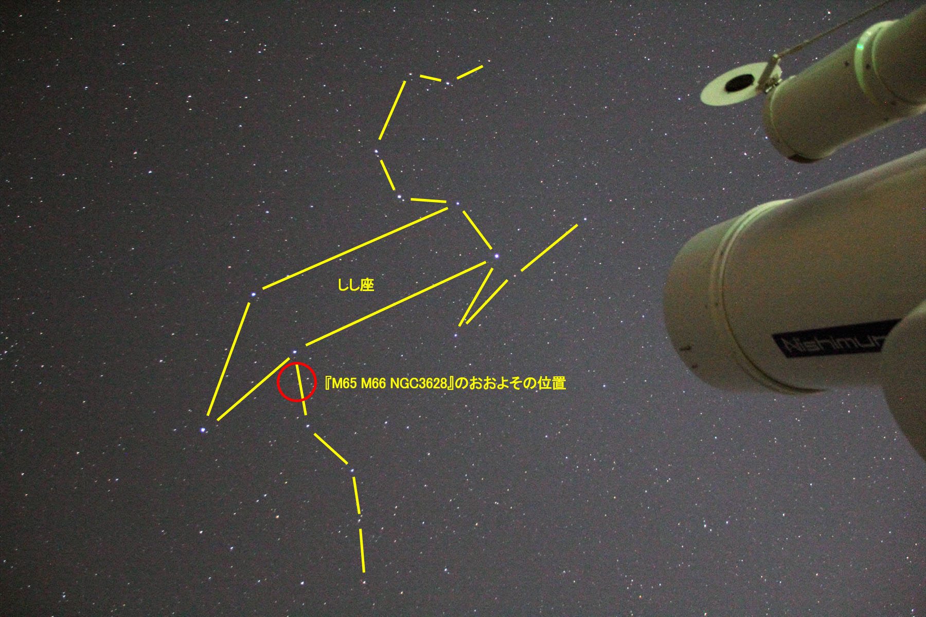 wM65 M66 NGC3628x̂悻̈ʒu