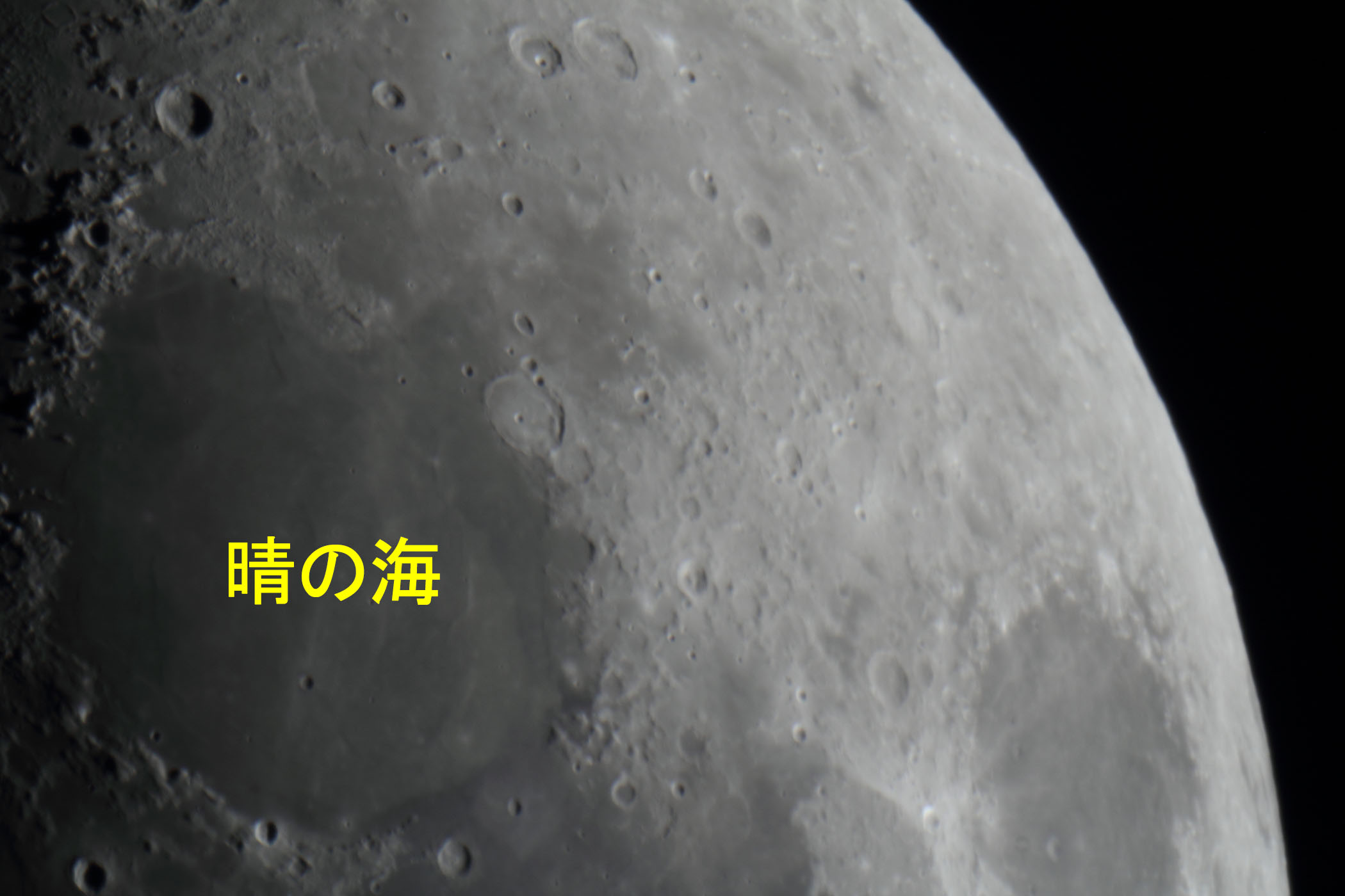 『月(月齢7.7)晴の海付近』(2025年9月29日)