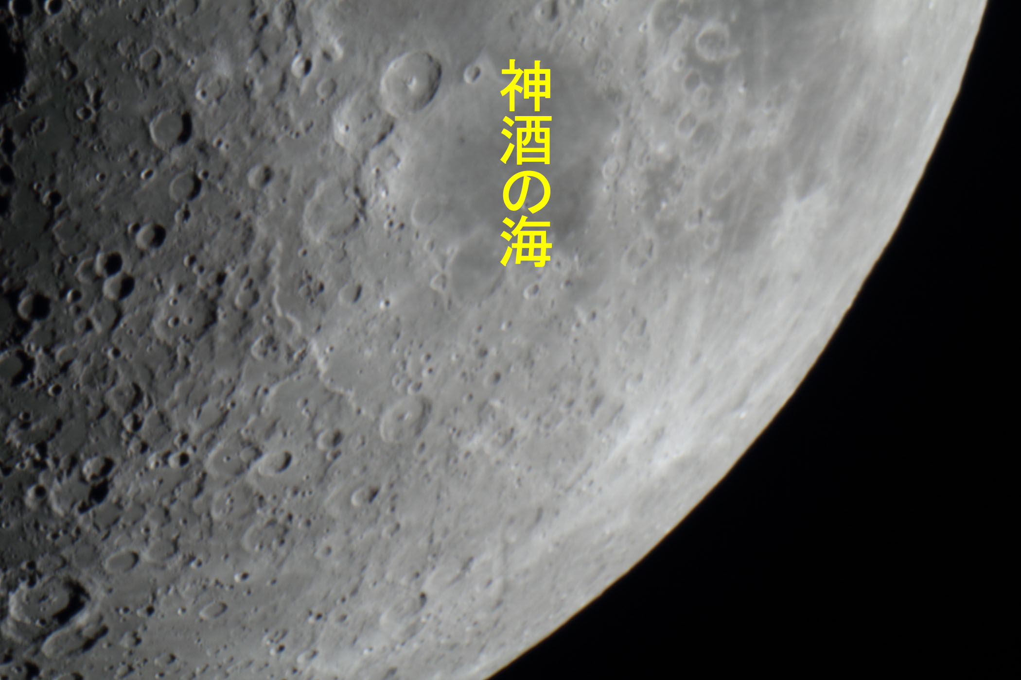 『月(月齢7.7)神酒の海付近』(2025年9月29日)
