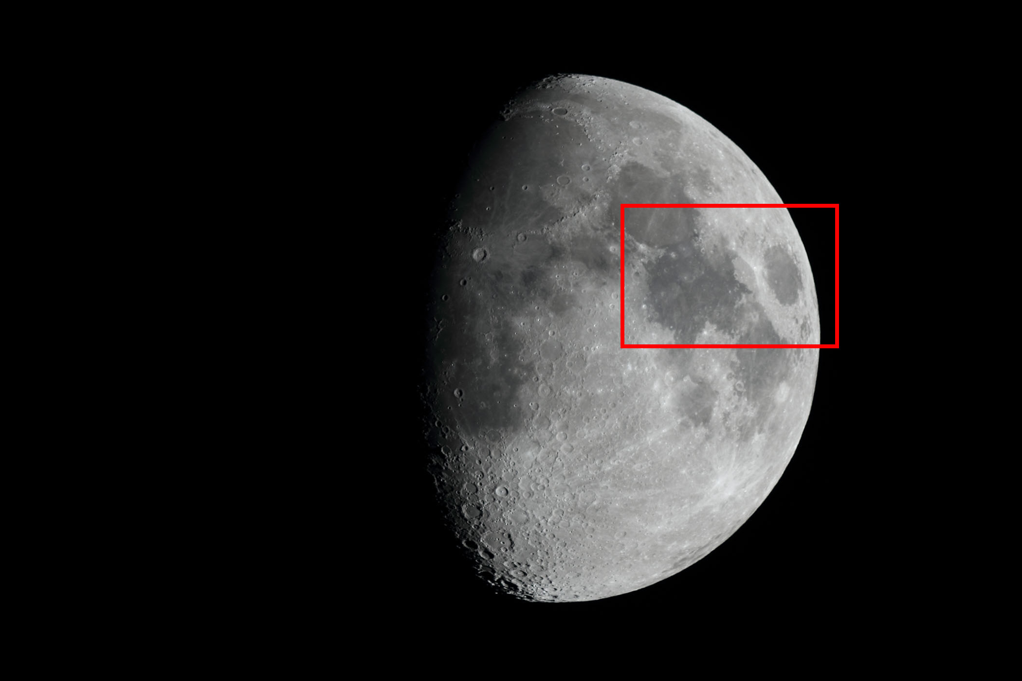 『月(月齢9.7)静かの海・危機の海付近』(2026年1月28日)